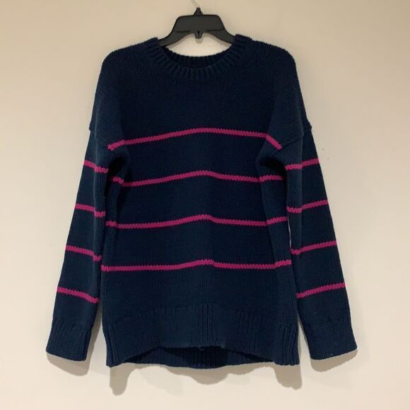 Banana Republic Striped Navy- pink Sweater - Picture 1 of 6